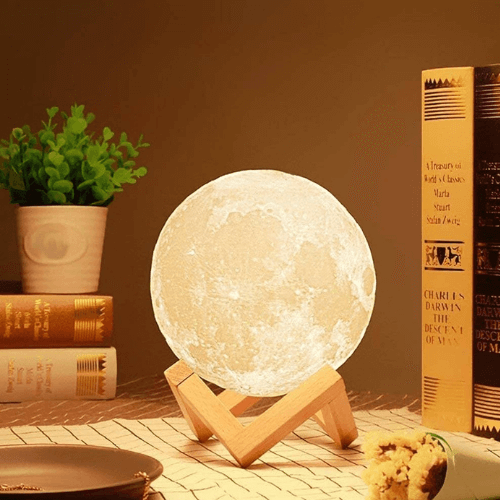 Desidiya 3D Moon Night Lamp – Rechargeable with 7 Color Changing Features, 15CM